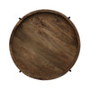 Peo Side End Table, 22" Round Wood Tray Top, Black Base