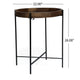 Peo Side End Table, 22" Round Wood Tray Top, Black Base