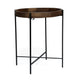 Peo Side End Table, 22" Round Wood Tray Top, Black Base