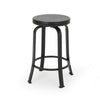 Lni Swivel Counter Stool Set of 2, Faux Wood Seat, Black