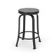Lni Swivel Counter Stool Set of 2, Faux Wood Seat, Black