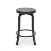 Lni Swivel Counter Stool Set of 2, Faux Wood Seat, Black