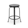 Lni Swivel Counter Stool Set of 2, Faux Wood Seat, Black