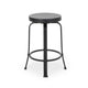 Lni Swivel Counter Stool Set of 2, Faux Wood Seat, Black