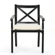 Weny Outdoor Accent Armchair Set of 2, Ivory Cushions, Black