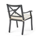 Weny Outdoor Accent Armchair Set of 2, Ivory Cushions, Black