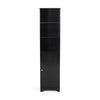 Cabe Tall Bathroom Linen Cabinet, 3 Shelves 1 Door, Black