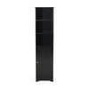Cabe Tall Bathroom Linen Cabinet 3 Display Shelves 1 Door Black