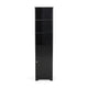 Cabe Tall Bathroom Linen Cabinet 3 Display Shelves 1 Door Black