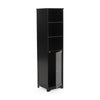 Cabe Tall Bathroom Linen Cabinet 3 Display Shelves 1 Door Black