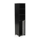 Cabe Tall Bathroom Linen Cabinet 3 Display Shelves 1 Door Black