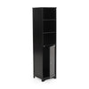 Cabe Tall Bathroom Linen Cabinet, 3 Shelves 1 Door, Black