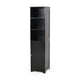 Cabe Tall Bathroom Linen Cabinet, 3 Shelves 1 Door, Black