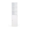 Cabe Tall Bathroom Linen Cabinet 3 Shelves 1 Door White