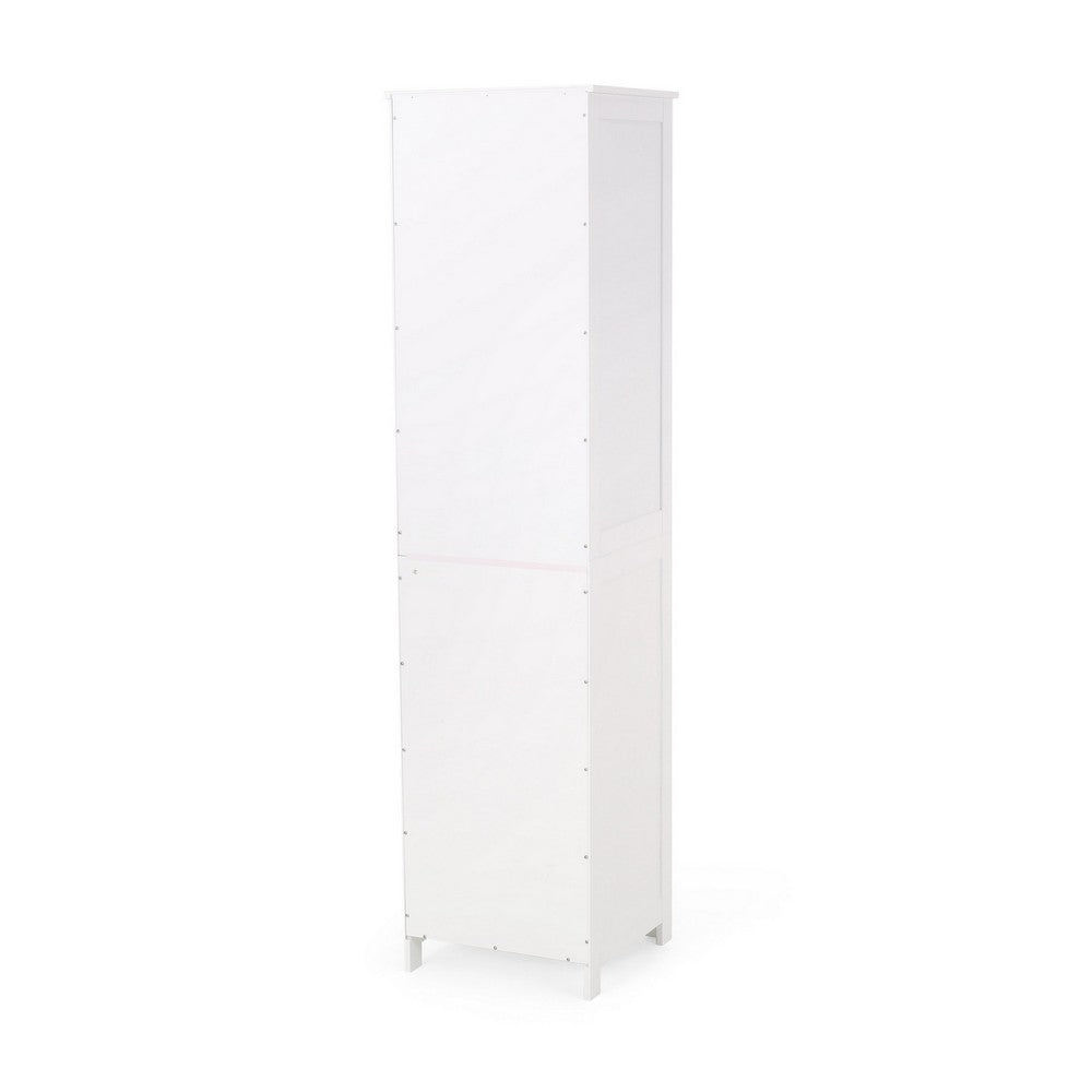 Cabe Tall Bathroom Linen Cabinet 3 Shelves 1 Door White