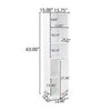 Cabe Tall Bathroom Linen Cabinet 3 Shelves 1 Door White