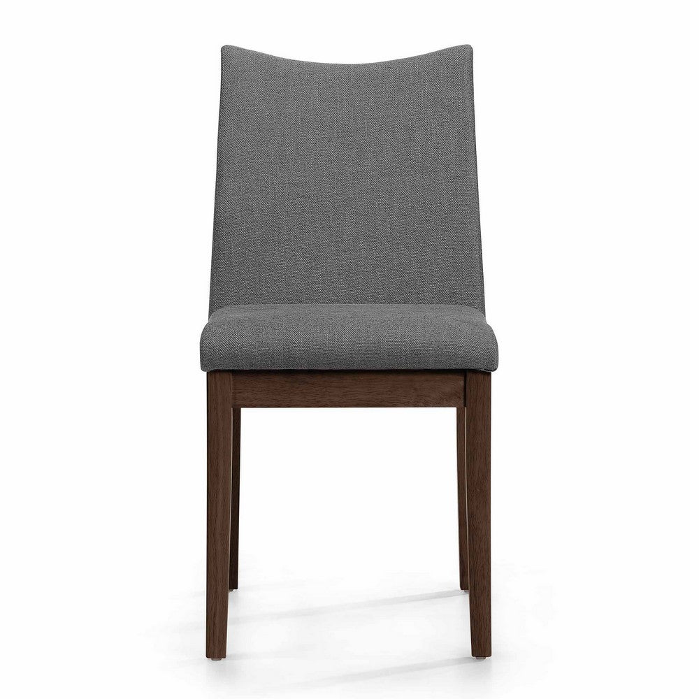 Heli Side Dining Chair, Set of 2, Curved, Gray Textured, Splayed Legs