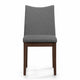 Heli Side Dining Chair, Set of 2, Curved, Gray Textured, Splayed Legs
