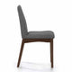 Heli Side Dining Chair, Set of 2, Curved, Gray Textured, Splayed Legs