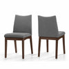 Heli Side Dining Chair, Set of 2, Curved, Gray Textured, Splayed Legs