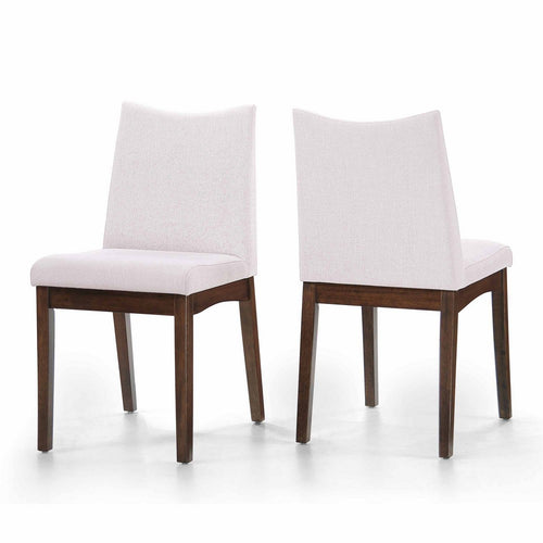 Heli Side Dining Chair, Set of 2, Curved Beige, Splayed Legs