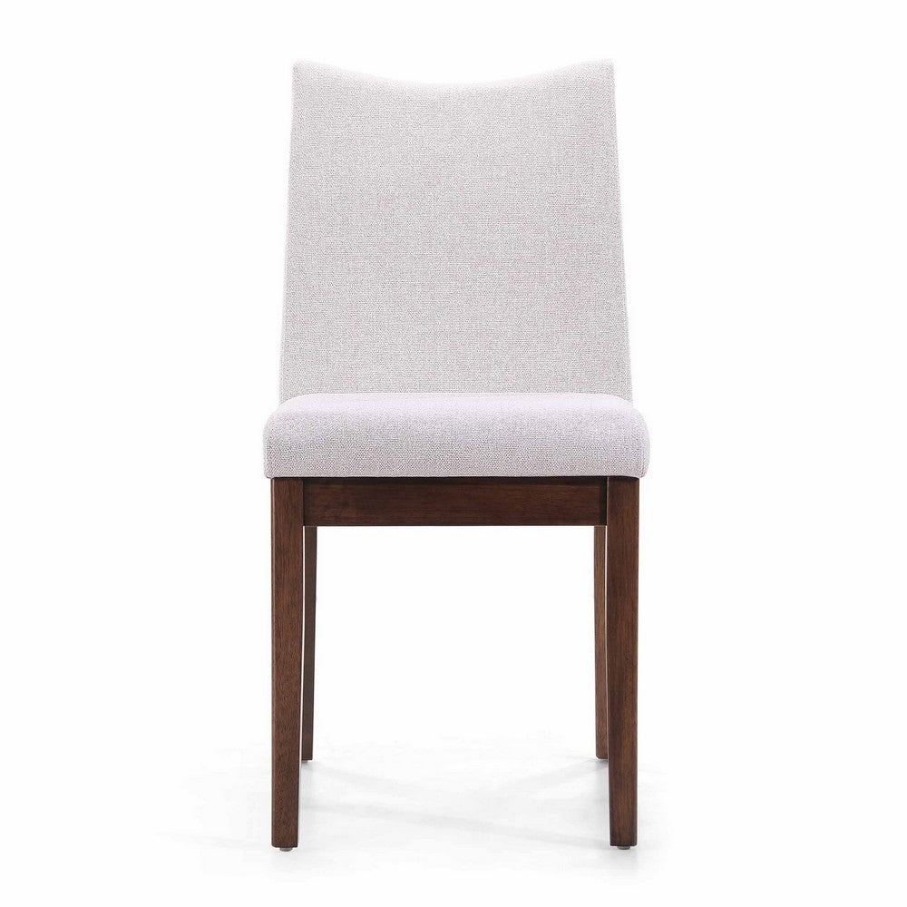 Heli Side Dining Chair, Set of 2, Curved Beige, Splayed Legs
