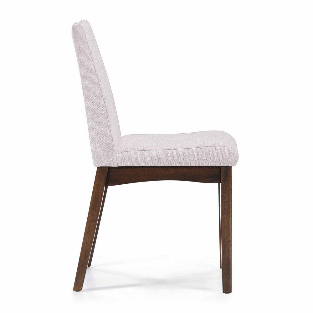 Heli Side Dining Chair, Set of 2, Curved Beige, Splayed Legs