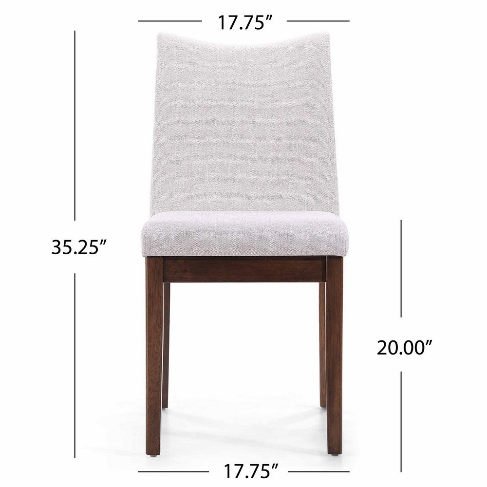 Heli Side Dining Chair, Set of 2, Curved Beige, Splayed Legs