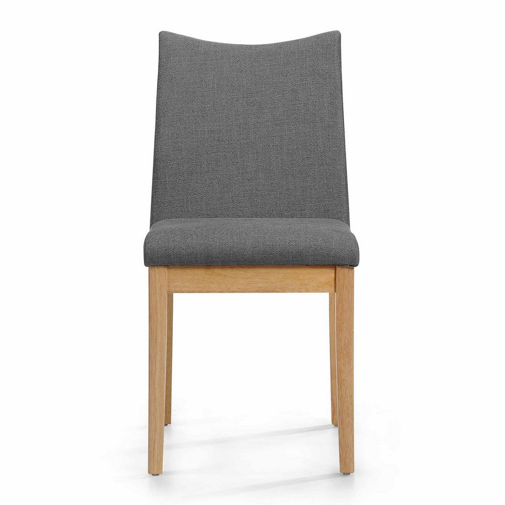 Heli Side Dining Chair, Set of 2, Curved, Gray, Splayed Legs