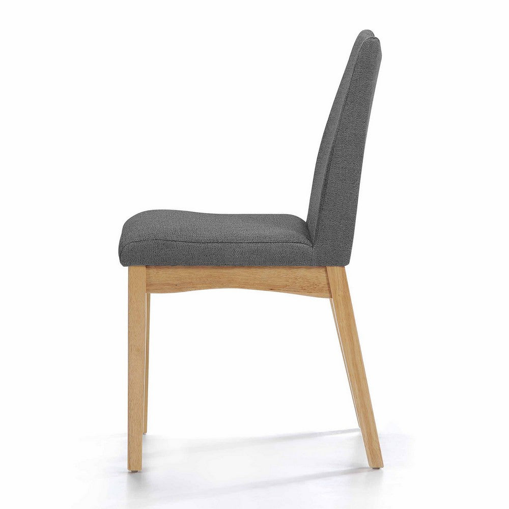 Heli Side Dining Chair, Set of 2, Curved, Gray, Splayed Legs