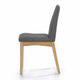 Heli Side Dining Chair, Set of 2, Curved, Gray, Splayed Legs