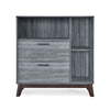 Side Cabinet with Shelves, 2 Drawer, 38'' Gray Faux Wood