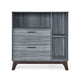 Side Cabinet with Shelves, 2 Drawer, 38'' Gray Faux Wood