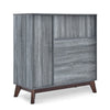 Side Cabinet with Shelves, 2 Drawer, 38'' Gray Faux Wood