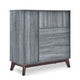 Side Cabinet with Shelves, 2 Drawer, 38'' Gray Faux Wood