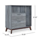 Side Cabinet with Shelves, 2 Drawer, 38'' Gray Faux Wood