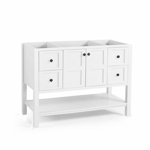 Serra Bathroom Vanity Base, 4 Drawers 1 Cabinet, 48'' White