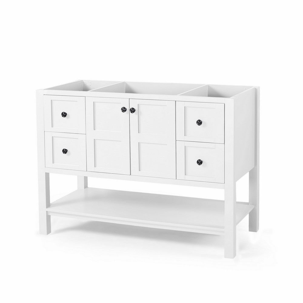 Serra Bathroom Vanity Base, 4 Drawers 1 Cabinet, 48'' White