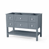 Rizy Bathroom Vanity Base, 5 Drawers, Shelf, 48'' Gray Wood