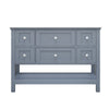 Rizy Bathroom Vanity Base, 5 Drawers, Shelf, 48'' Gray Wood