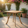 Olen Outdoor Dining Table, Slat Square, 32'', Brown Wood