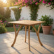 Olen Outdoor Dining Table, Slat Square, 32'', Brown Wood
