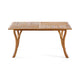 Olen Outdoor Dining Table, 59'' Rectangular Brown Wood\