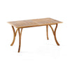 Olen Outdoor Dining Table, 59'' Rectangular Brown Wood\
