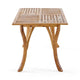 Olen Outdoor Dining Table, 59'' Rectangular Brown Wood\