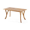 Olen Outdoor Dining Table, 59'' Rectangular Brown Wood\