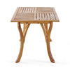 Olen Outdoor Dining Table, 59'' Rectangular Brown Wood\