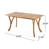 Olen Outdoor Dining Table, 59'' Rectangular Brown Wood\