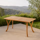 Olen Outdoor Dining Table, 59'' Rectangular Brown Wood\