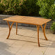 Olen Outdoor Dining Table, 59'' Rectangular Brown Wood\